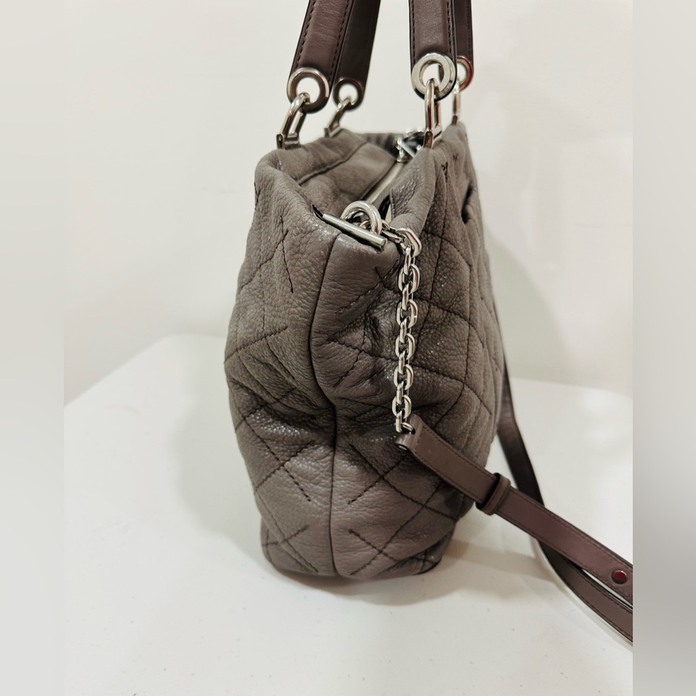 Michael Michael Kors Grey Quilted Leather Large Loni East West Top Handle Bag - Picture 9 of 15